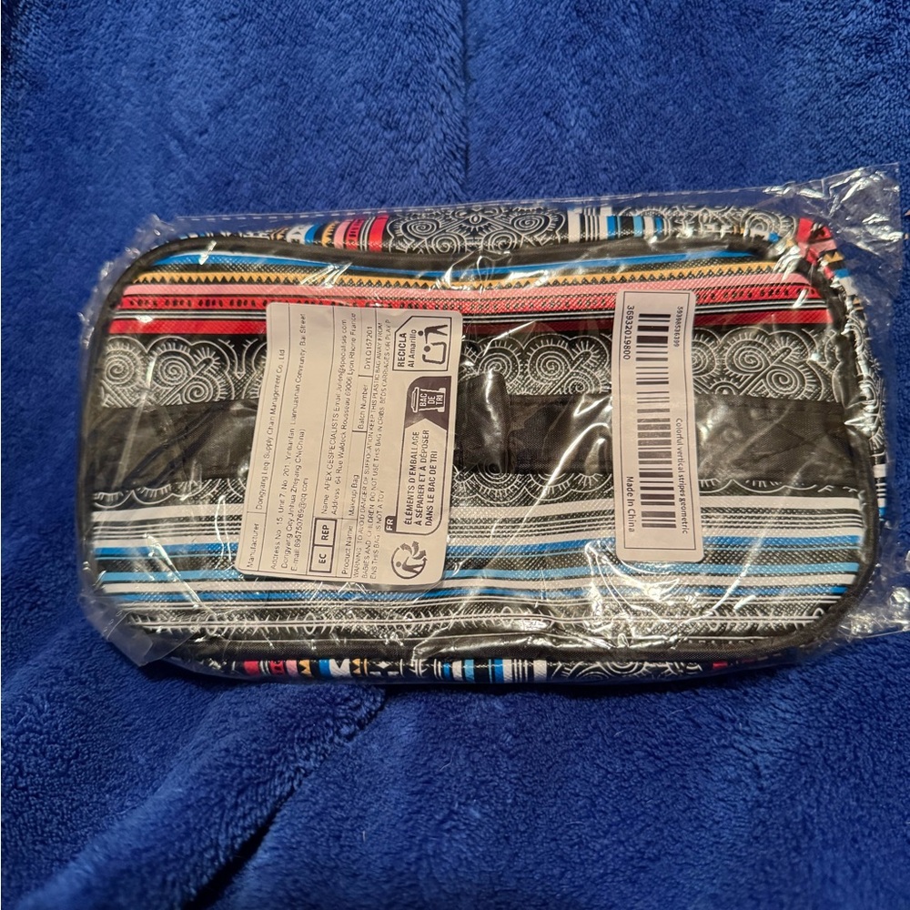 Multicolor Patterned Cosmetic Bag